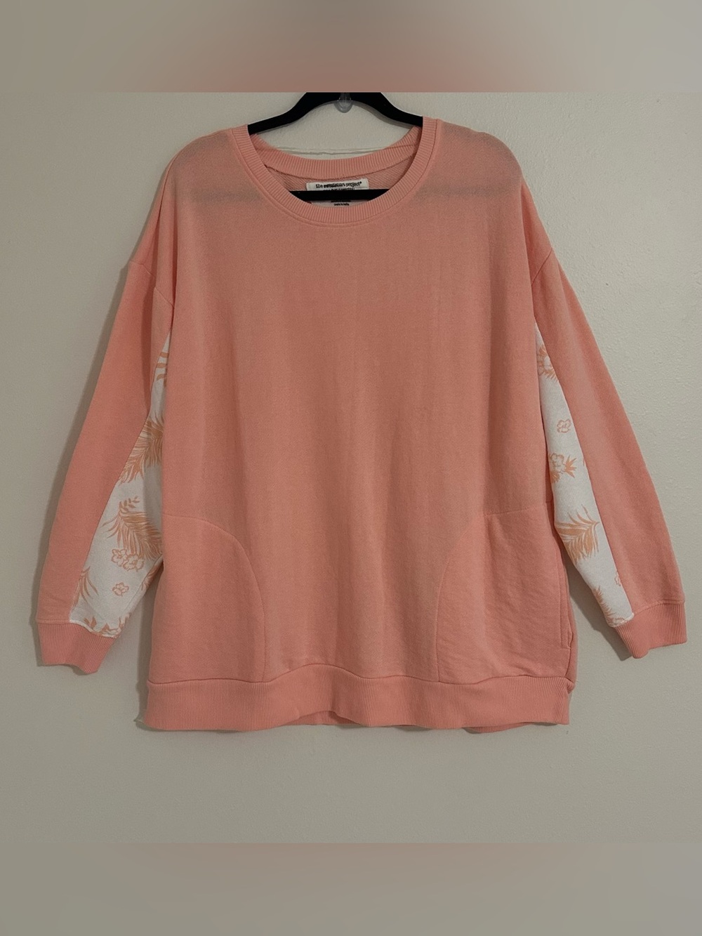 The Sweatshirt Project Pullover Sweatshirt with Floral Sleeves